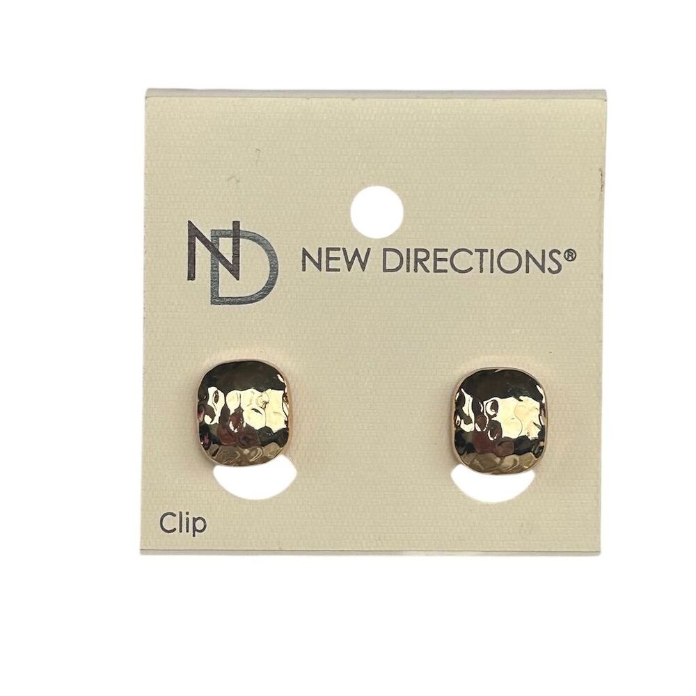 New Directions Gold Hammered Earrings for Any Occasion OS